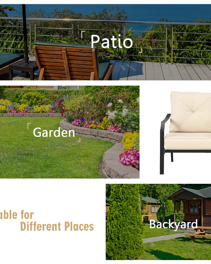 Giantex Bistro Dining Chairs Iron-Frame Lawn Chairs for Porch Backyard Garden Balcony