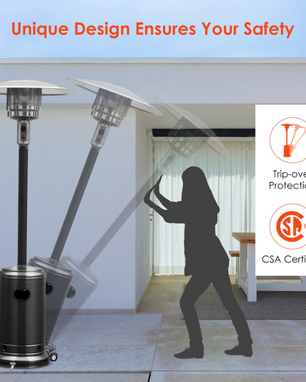Giantex Patio Heaters for Outdoor Use, 48000 BTU Propane Outdoor Heaters with Wheels