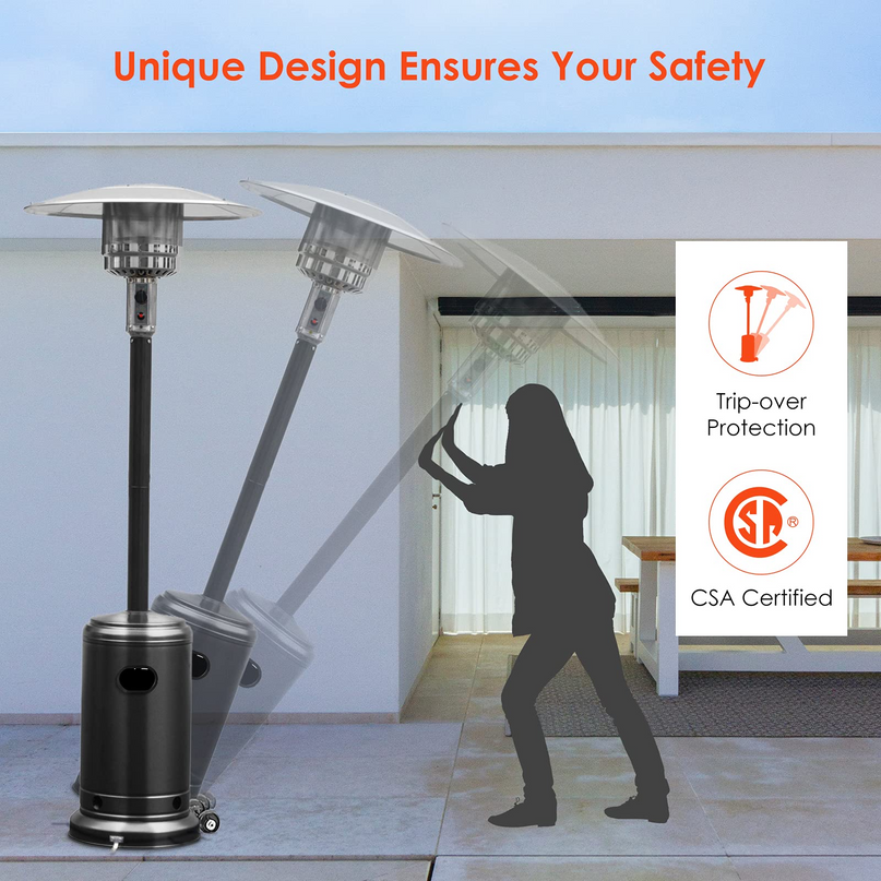 Giantex Patio Heaters for Outdoor Use, 48000 BTU Propane Outdoor Heaters with Wheels