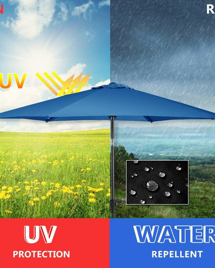 Giantex 9ft Patio Umbrella Outdoor, Market Table Umbrella w/ Push Button Tilt and Crank - Giantexus