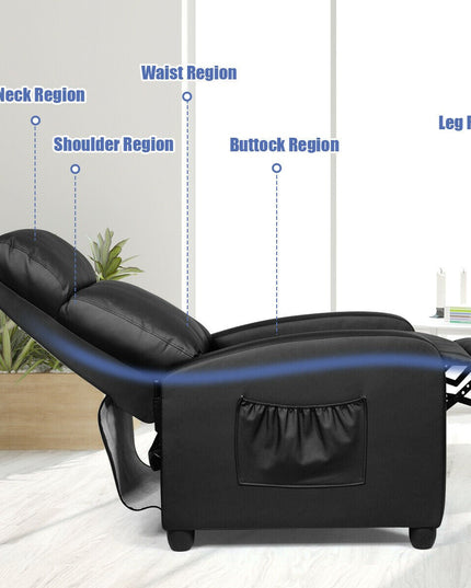 Giantex Recliner Chair for Living Room, Recliner Sofa Wingback Chair w/Massage Function
