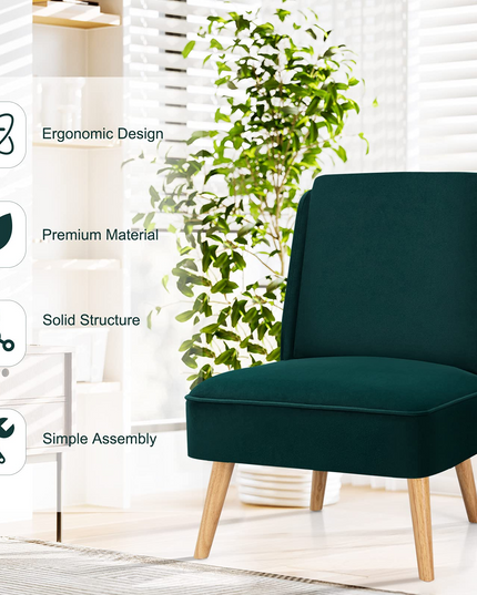 Giantex Comfy Single Sofa Chair w/Rubber Wood Legs