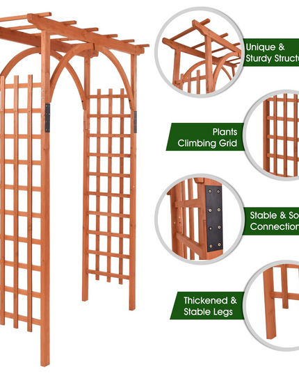 Giantex 85in Wood Arbor Wedding Arch Garden Trellis Pergola Arbor
