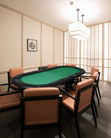 Giantex Foldable Play Poker Table w/Cup Holder, for Texas Casino Leisure Game Room,