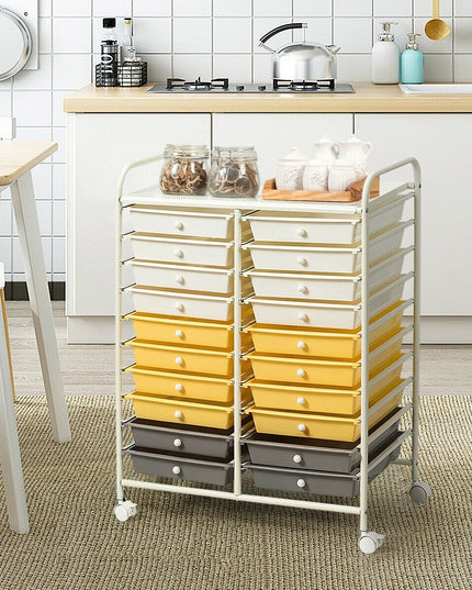 Giantex Storage Drawer Carts, 20-Drawer Organizer, Utility Cart on Wheels
