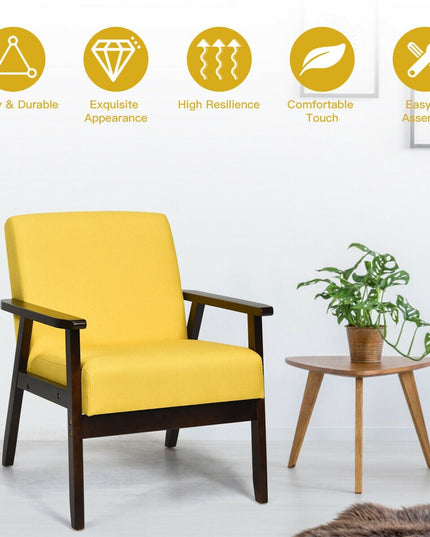 Mid-Century Modern Accent Chair for Living Room - Giantexus