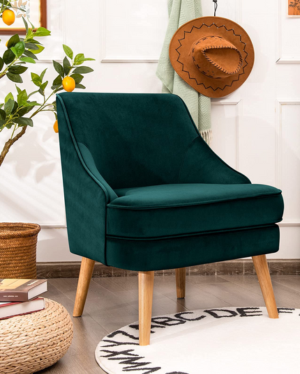Giantex Mid Century Single Sofa Chair w/Rubber Wood Legs