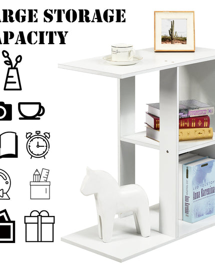Giantex End Table C Shaped Side Table with Storage Shelf Snack Table TV Tray for Coach