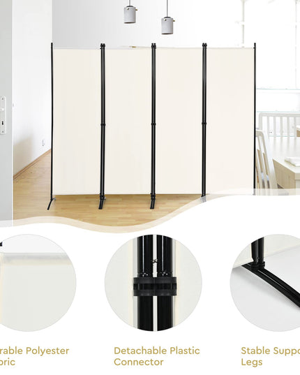 Giantex 4 Panel Room Divider, 5.6Ft Folding Screen, Home Office Freestanding Tall Partition