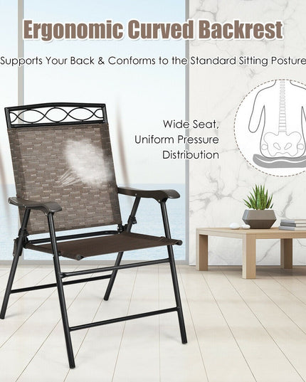Set of 2 or 4 Patio Chairs, Outdoor Folding Lawn Chairs for Beach