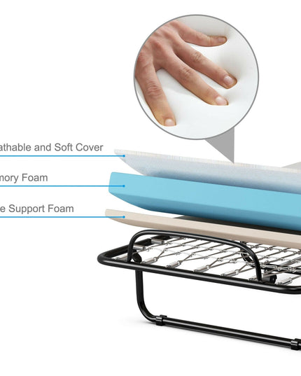 Rollaway Folding Bed with 4 Inch Mattress