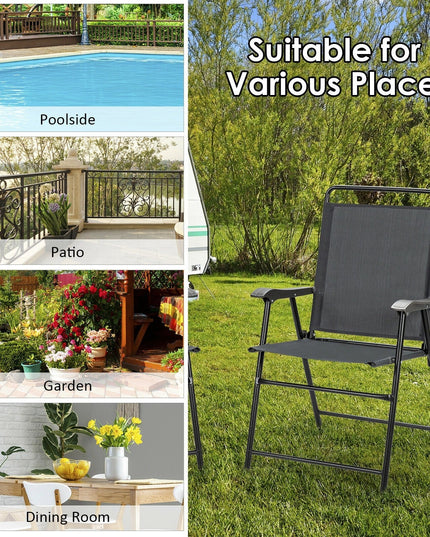Set of 4 Folding Patio Chairs, Patio Dining Chairs