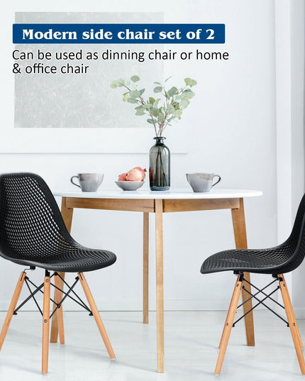 Giantex Set of 2 or 4 Modern Dining Chairs, Shell PP Lounge Side Chairs w/ Mesh Design - Giantexus