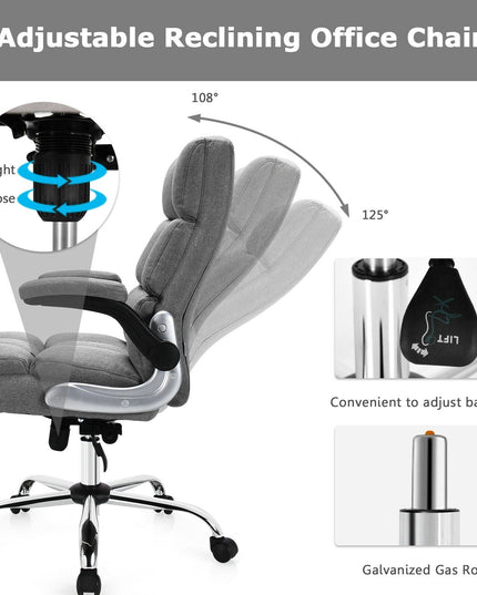 Giantex Executive Office Chair,Adjustable Tilt Angle and Flip-up