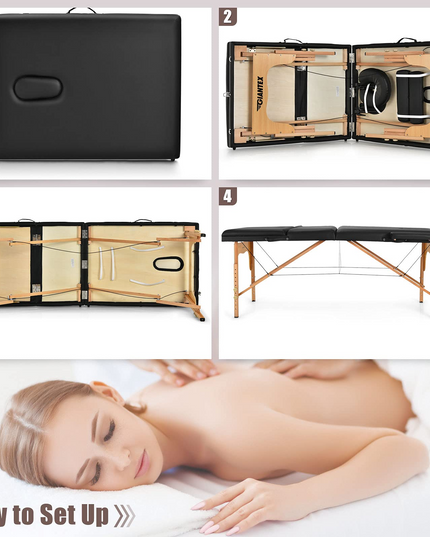 Giantex 84inch Folding Massage Table Spa Bed, 3 Folding Mode