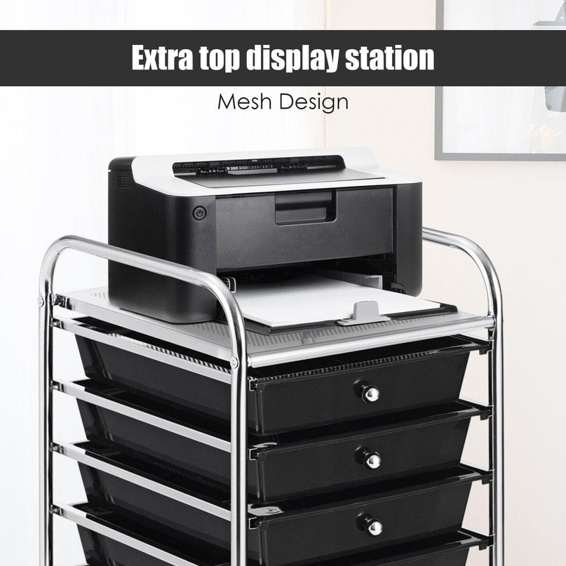 10 Drawer Rolling Storage Cart Scrapbook Paper Office School Organizer - Giantexus