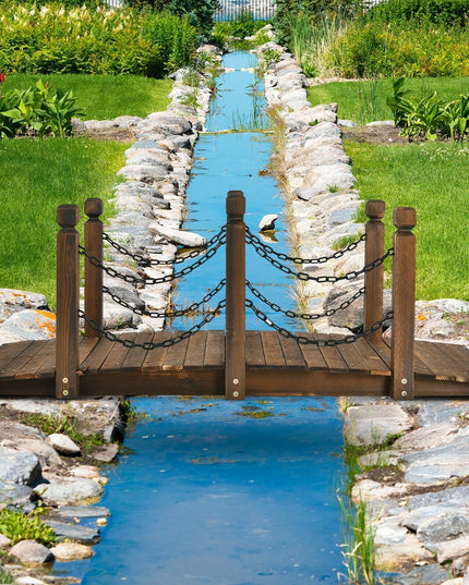 Giantex 5 ft Wooden Garden Bridge