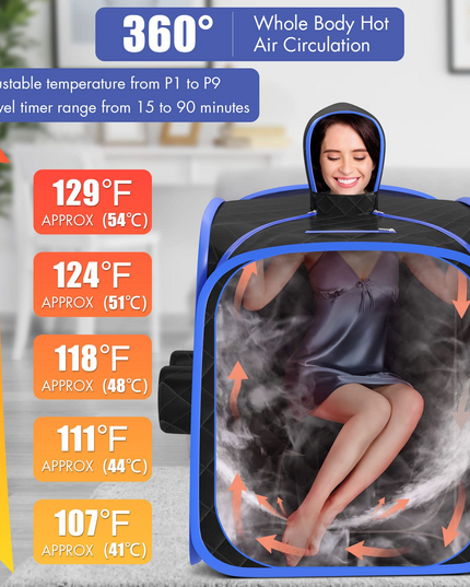 Giantex Portable Folding Sauna, 1 or 2 Person Steam Spa with Remote Control
