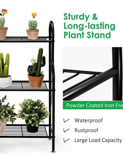Wood Plant Stand, Multi Tier Flower Pot Holder Display Shelf