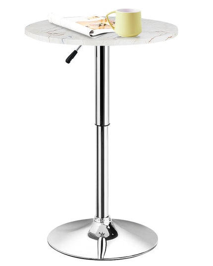 Round Pub Table Height Adjustable, 360 Swivel Cocktail Pub Table
