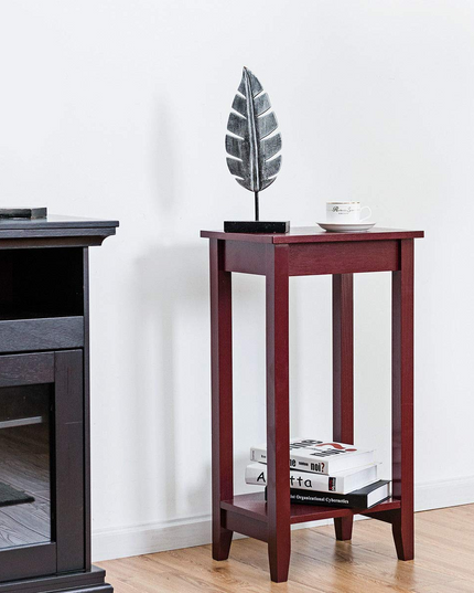 Giantex Narrow Telephone Table with Shelf and Legs for Small Spaces, Espresso