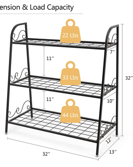 Giantex 3 Tier Metal Plant Stand, Indoor Outdoor Plant Shelf