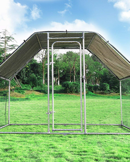 Giantex Large Metal Chicken Coop Walk-in Chicken Coops Hen Run House Shade Cage