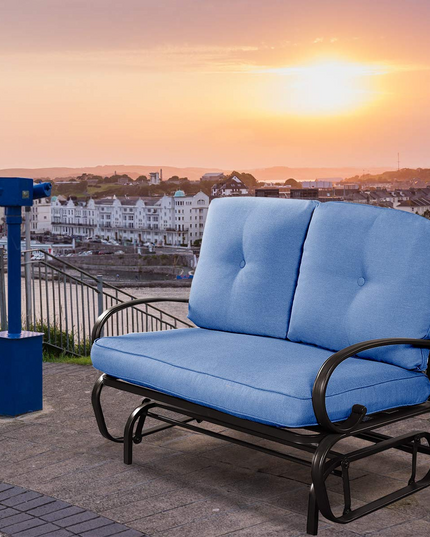 Giantex Loveseat Outdoor Patio Rocking Glider Cushioned 2 Seats