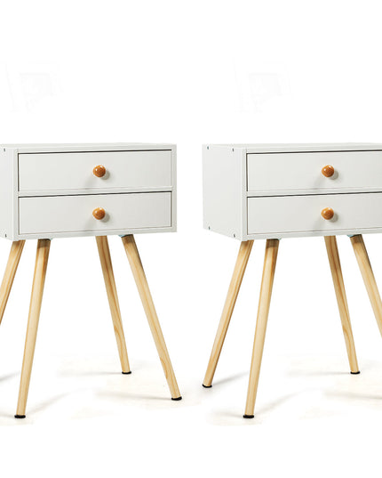 Giantex Nightstand W/2 Drawers for Bedroom