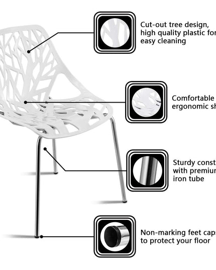 Giantex Set of 6 Modern Dining Chairs w/Plastic Feet Pads