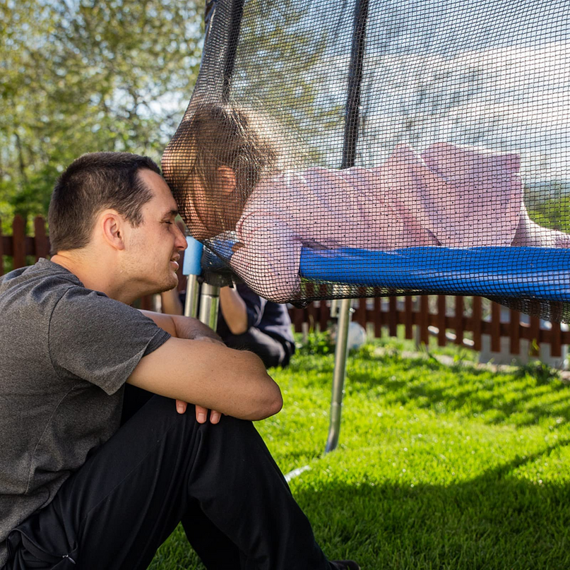 Giantex Trampoline Safety Net, 8 10 12 14 15 16Ft Weather-Resistant Replacement Enclosure Net for Round Frame