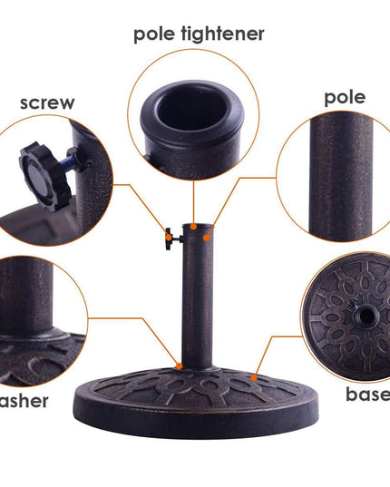 Giantex 17.5" 30lbs Patio Market Umbrella Base, Classic Round - Giantexus