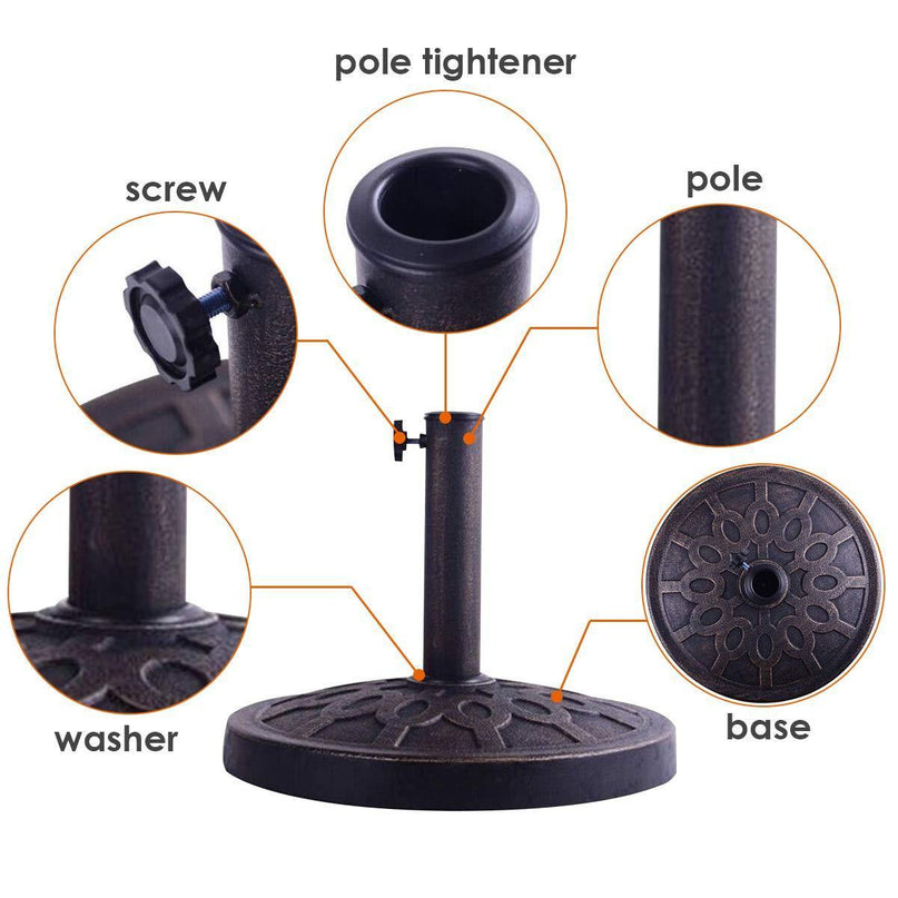 Giantex 17.5" 30lbs Patio Market Umbrella Base, Classic Round - Giantexus
