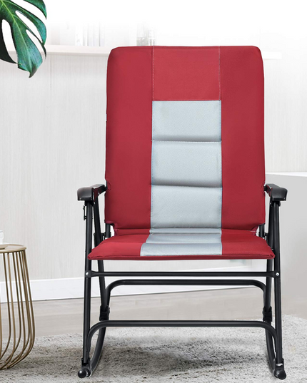 Giantex Camping Rocking Chair Fold-able Oversized with Padded Armrest and Seat