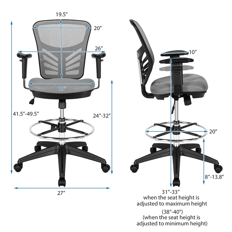 Giantex Mesh Drafting Chair, Standing Desk Chair