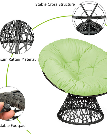Giantex Rattan Round Papasan Chair