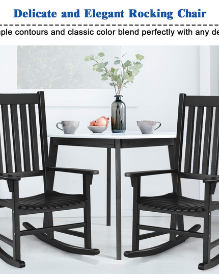 Giantex Rocking Chair Acacia Wood Frame Outdoor& Indoor