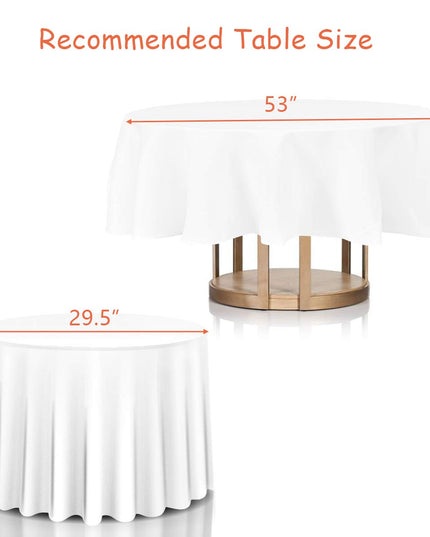 10 Pcs Round White Tablecloth 120-Inch, Premium Polyester Table Cover (White, 120")