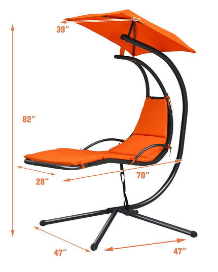 Giantex Hanging Arc Chaise Hammock for Patio Poolside Backyard Garden Porch