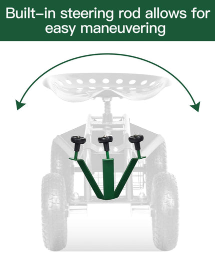 Giantex Mobile Garden Workseat, Lawn Wagon Cart