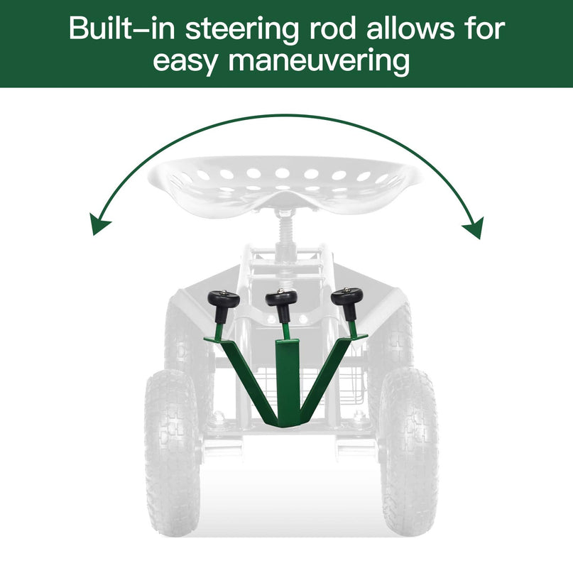 Giantex Mobile Garden Workseat, Lawn Wagon Cart
