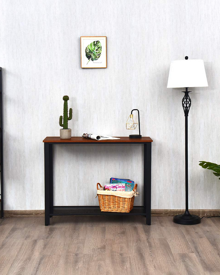 Giantex Console Sofa Table Wood W/Adjustable Feet and Storage Shelf