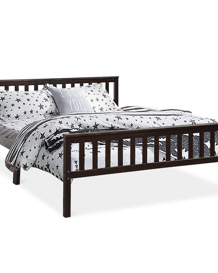 Giantex Wood Slats Great Support with Six Legs, No Box Spring Needed, Antique Espresso (Queen)