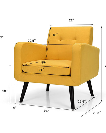 Set of 2 Modern Upholstered Accent Chairs - Giantex
