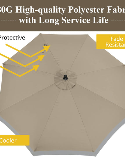 Giantex 10FT Patio Offset Umbrella, 8 Ribs Cantilever Umbrella Outdoor w/Crank, Cross Base