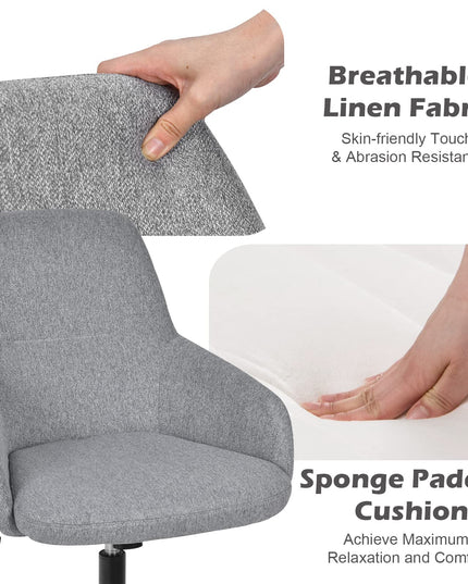Fabric Office Chair, Upholstered Linen Leisure Chair