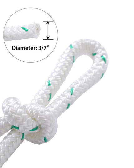 Giantex 3/7" Durable Braid Polyester Rope, White