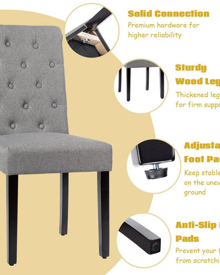Upholstered Accent Dining Chairs Set of 2 - Giantexus