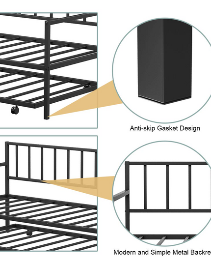 Giantex Twin Size Daybed and Trundle Frame Set