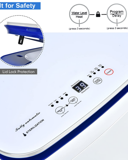 Full Automatic Washing Machine, 2 In 1 Laundry Washer for Apartment